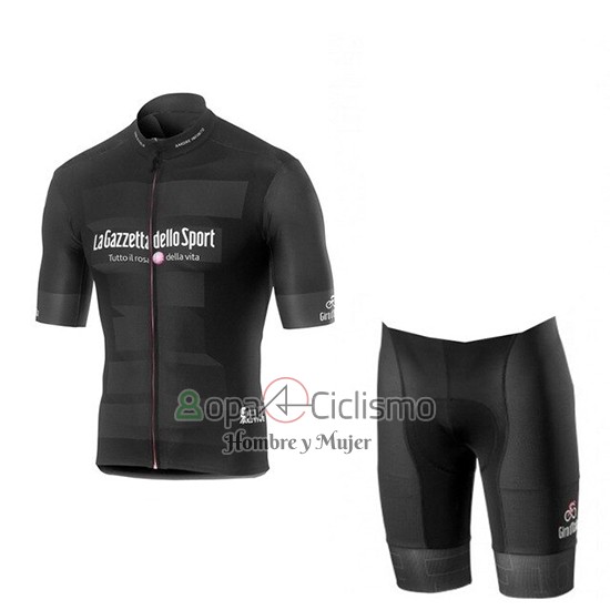 Giro d'Italia Ropa Ciclismo Culotte Corto 2019 Hombre Mangas Cortas Negro